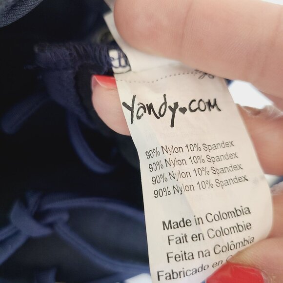 Yandy Navy Blue Bandeau Bikini Top With Halter Strap & Lace-Up Back - Picture 13 of 13